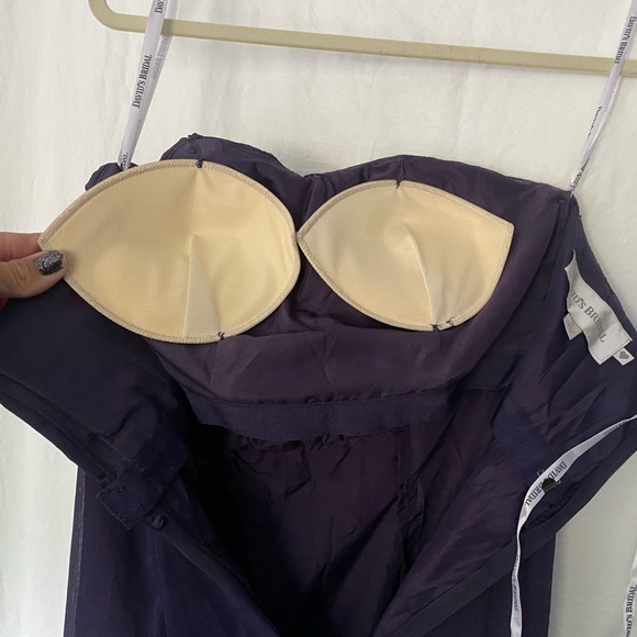 “Lapis” Purple David’s Bridal, Strapless Bridesmaid Dress, Size 0 - Picture 9 of 14